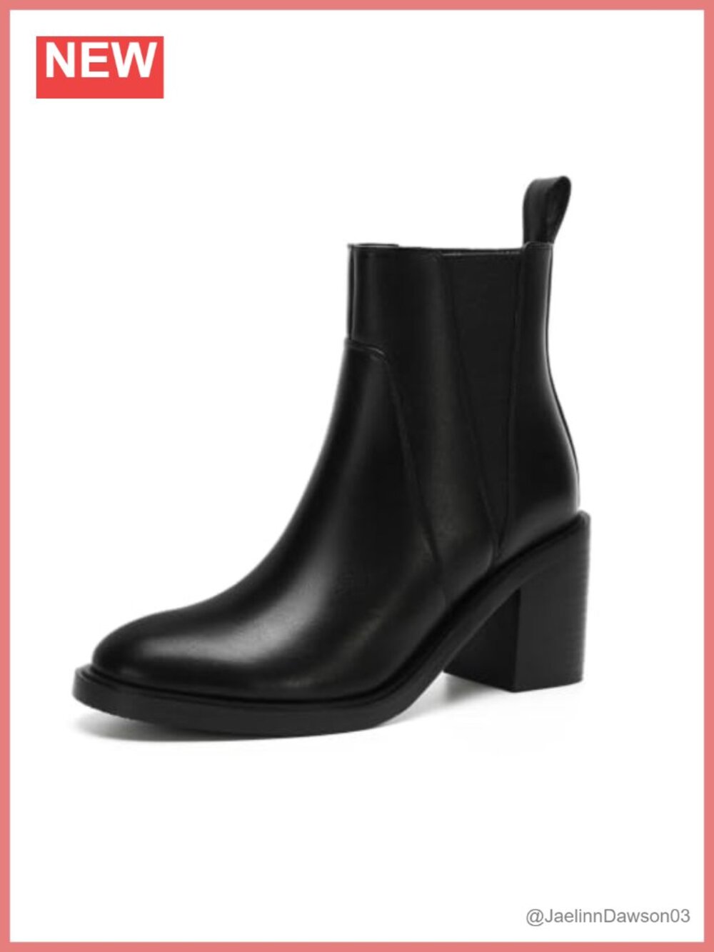 Wetviro Women's Ankle Boots Chunky Heel Round Toe Stretch Side Gusset PU